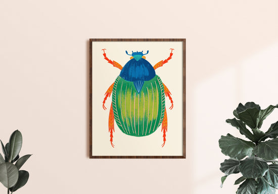 Green Beetle - Art Print