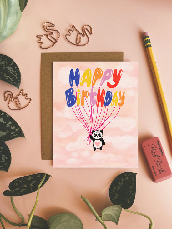 Panda Happy Birthday Card