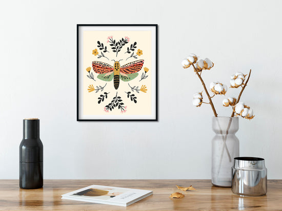 Folk Moth - Art Print