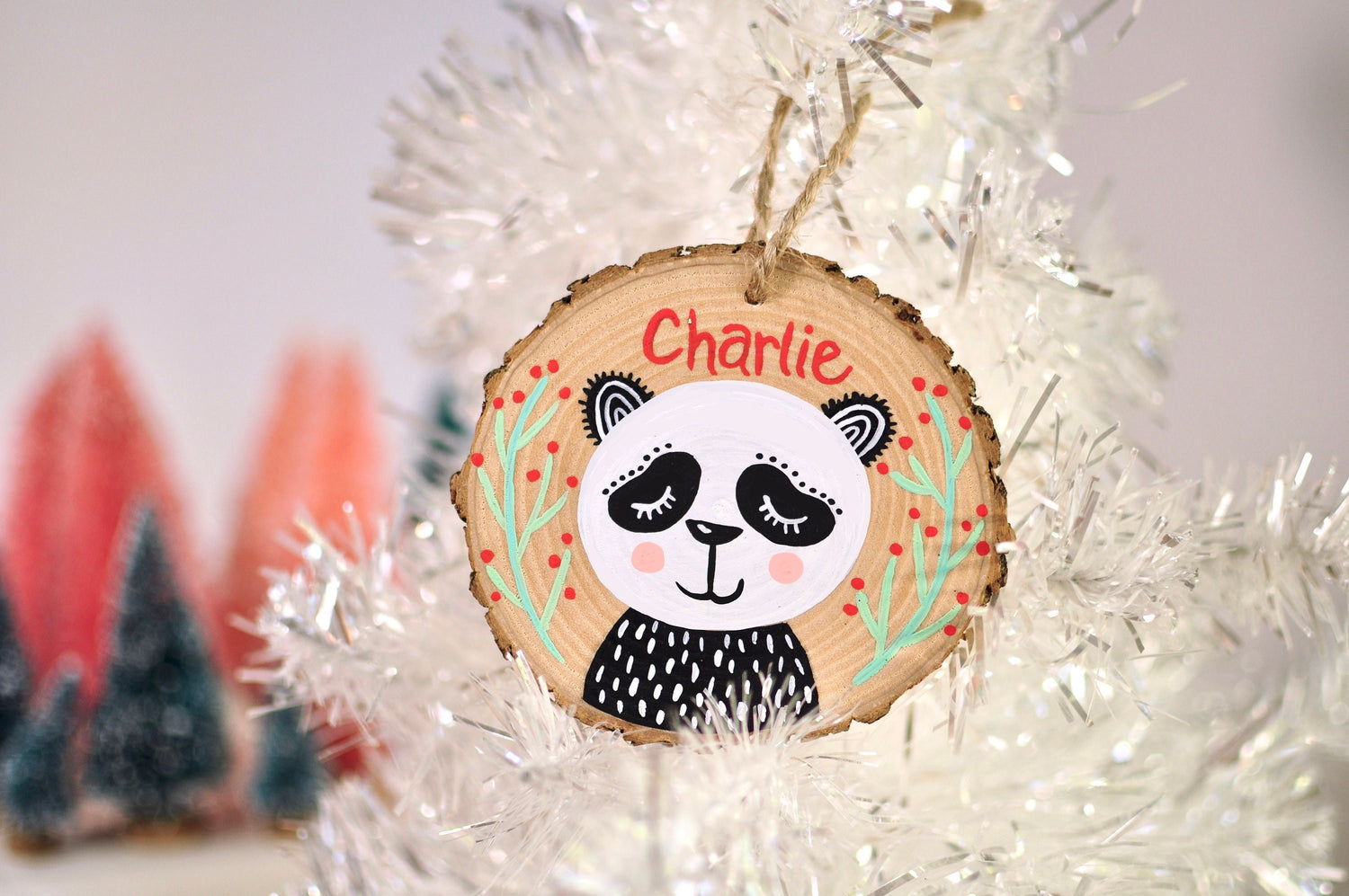 Kids Personalized Panda Ornament – dreamfolkstudio